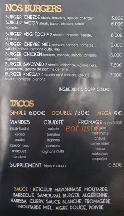 Pizza Bartoch — carte page 2