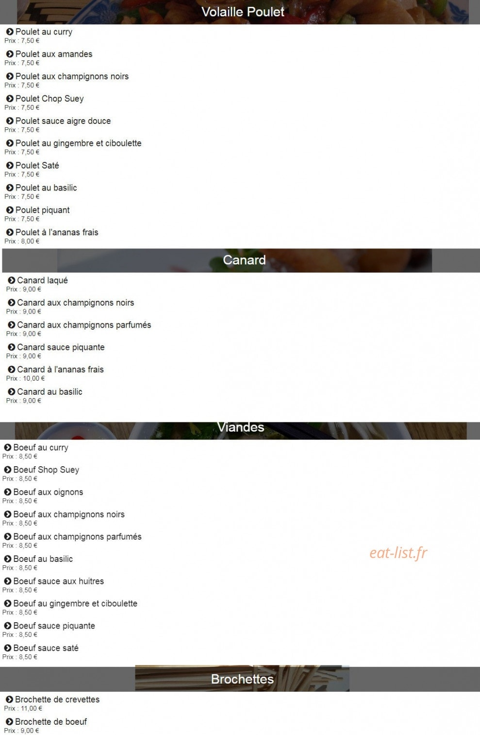 Restaurant Daxxia — carte page 4