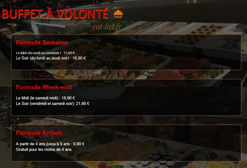 Restaurant Daxxia — carte page 1