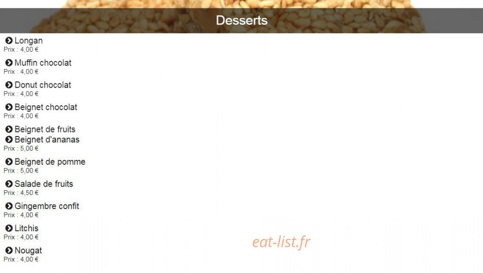 Restaurant Daxxia — carte page 6