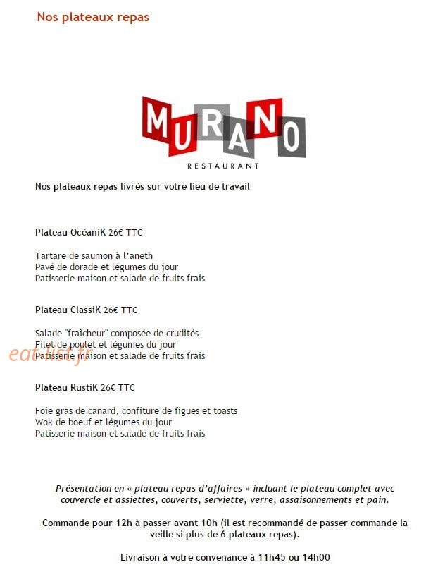 Restaurant le Murano — carte page 3