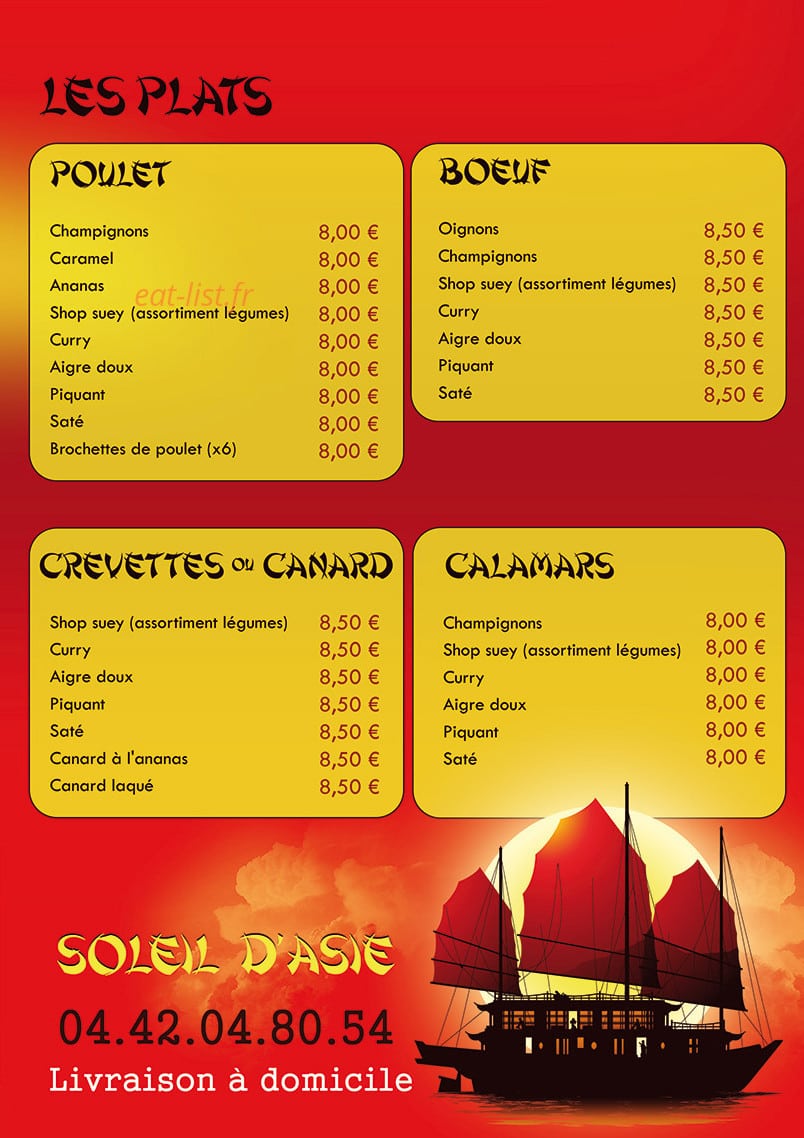 Soleil d'Asie — carte page 2
