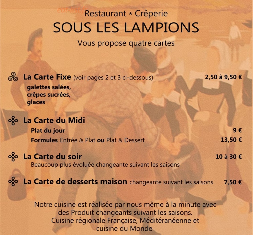 Sous les Lampions — carte page 1