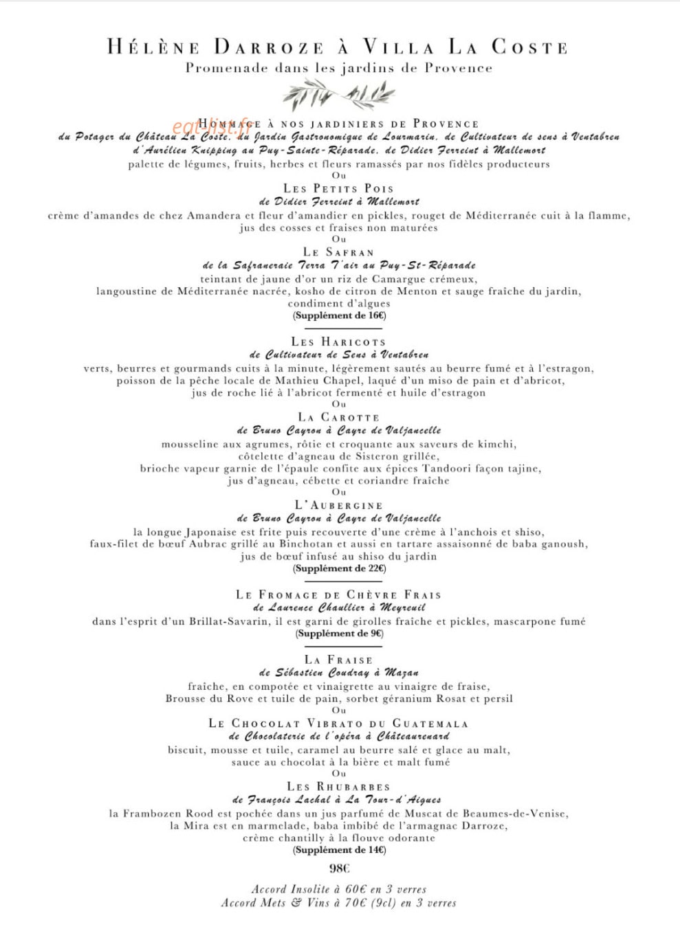 Hélène Darroze — carte page 1