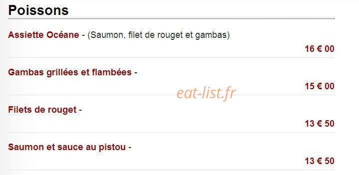 Carte et menu de La Tavaiolle à Le Puy Sainte Reparade — Les poissons