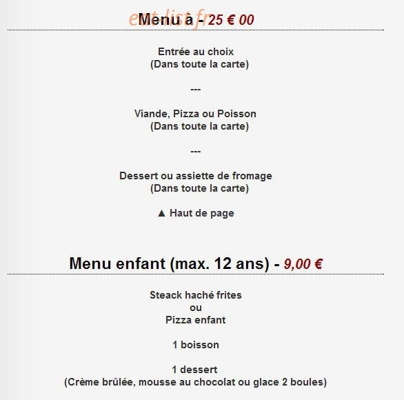 Carte et menu de La Tavaiolle à Le Puy Sainte Reparade — Les menus suite