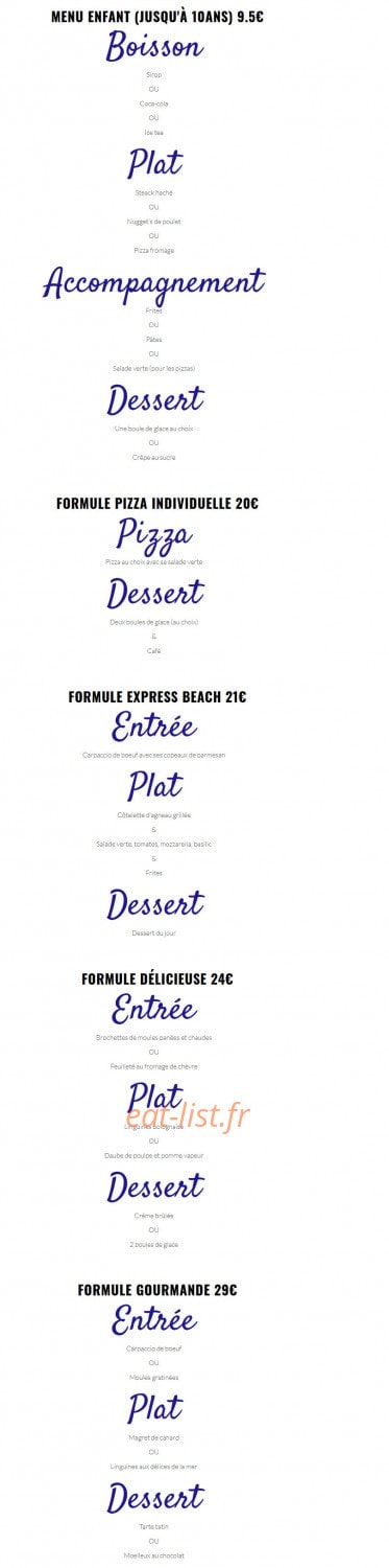 Le Beach café — carte page 5