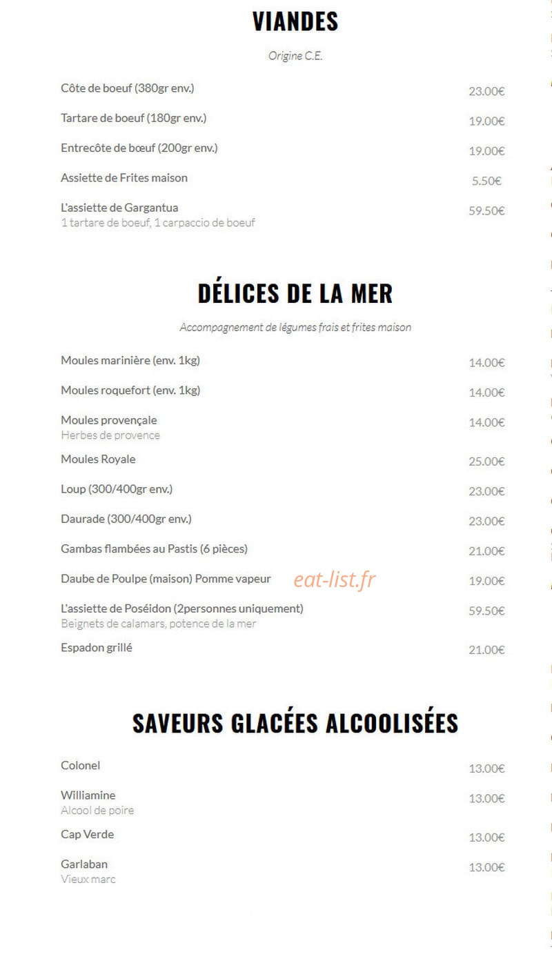 Le Beach café — carte page 3