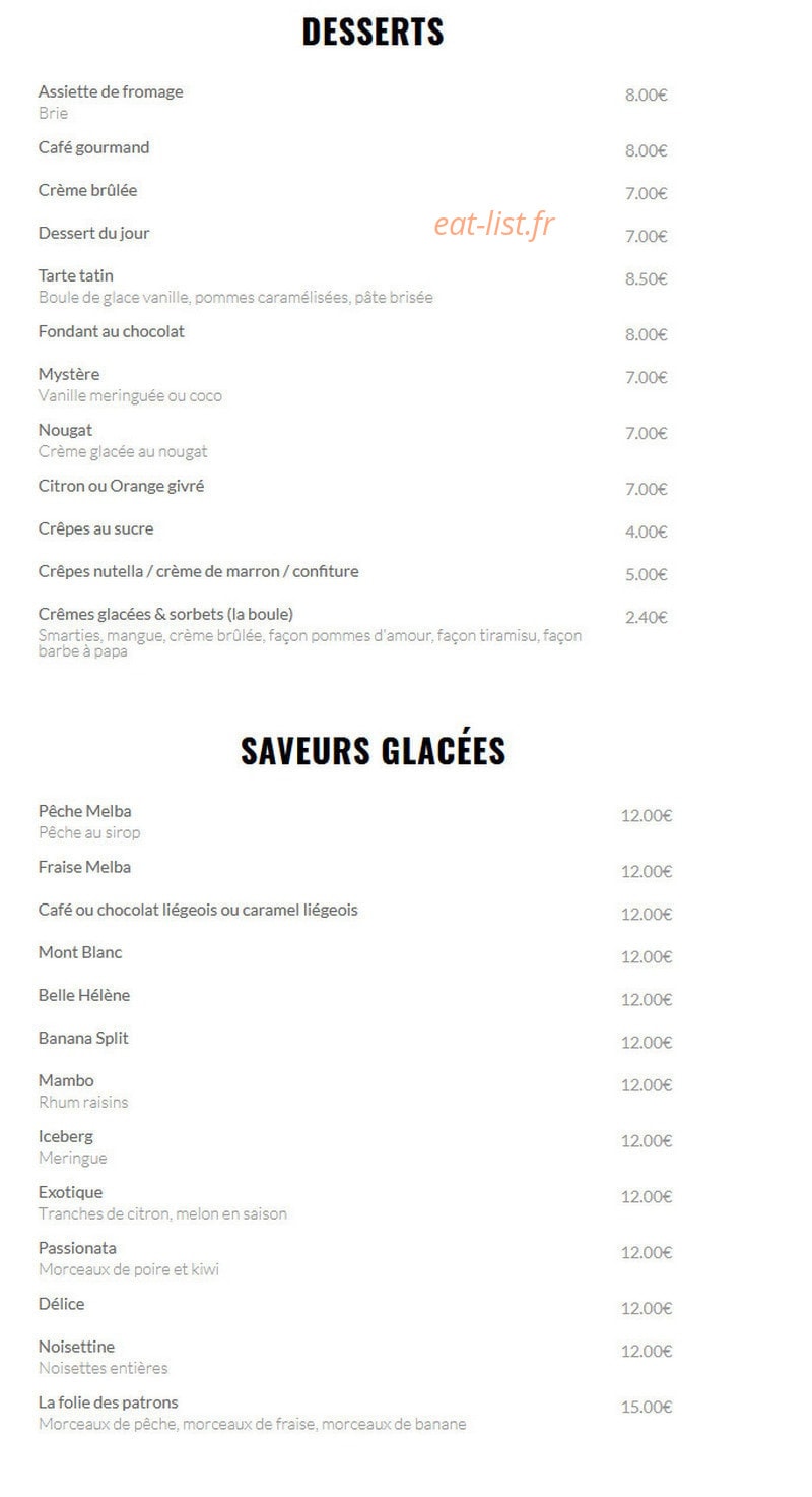 Le Beach café — carte page 4