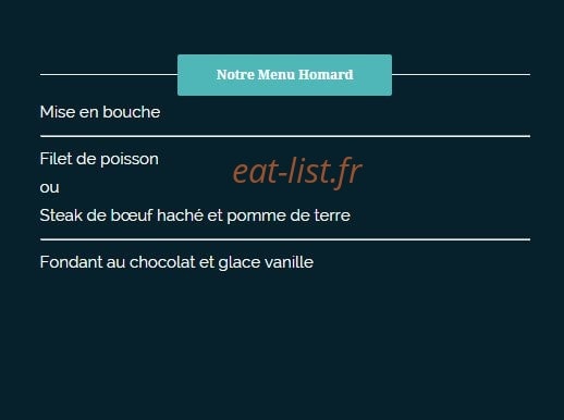 Carte et menu de Le Madrigal à Carry le Rouet — Le menu homard à 62€