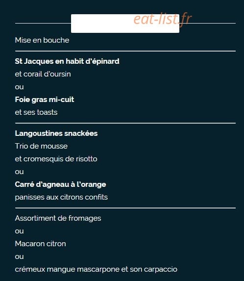 Carte et menu de Le Madrigal à Carry le Rouet — Le menu dégustation à 50€