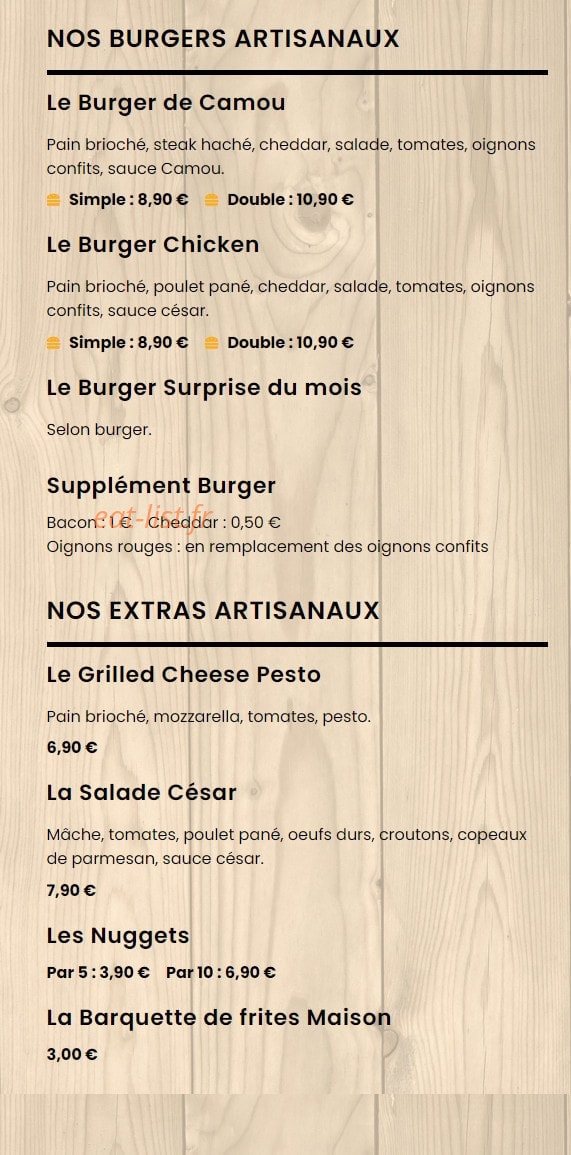 Le Petit Camou — carte page 1