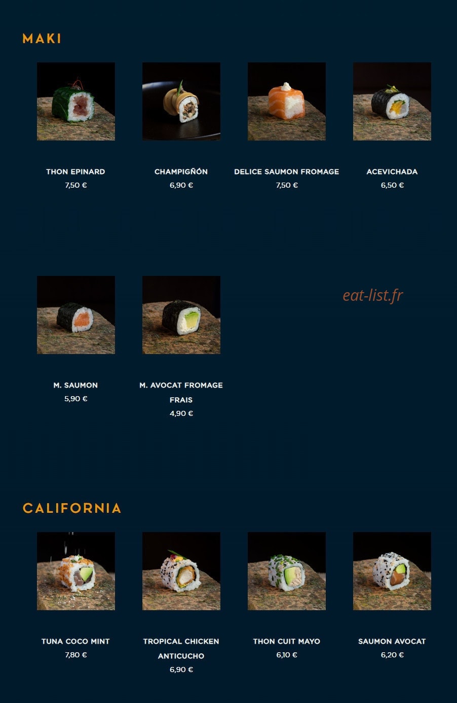 NKI sushi — carte page 8
