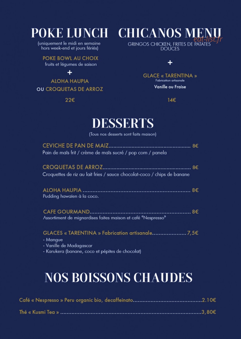 Restaurant Kuzko — carte page 3