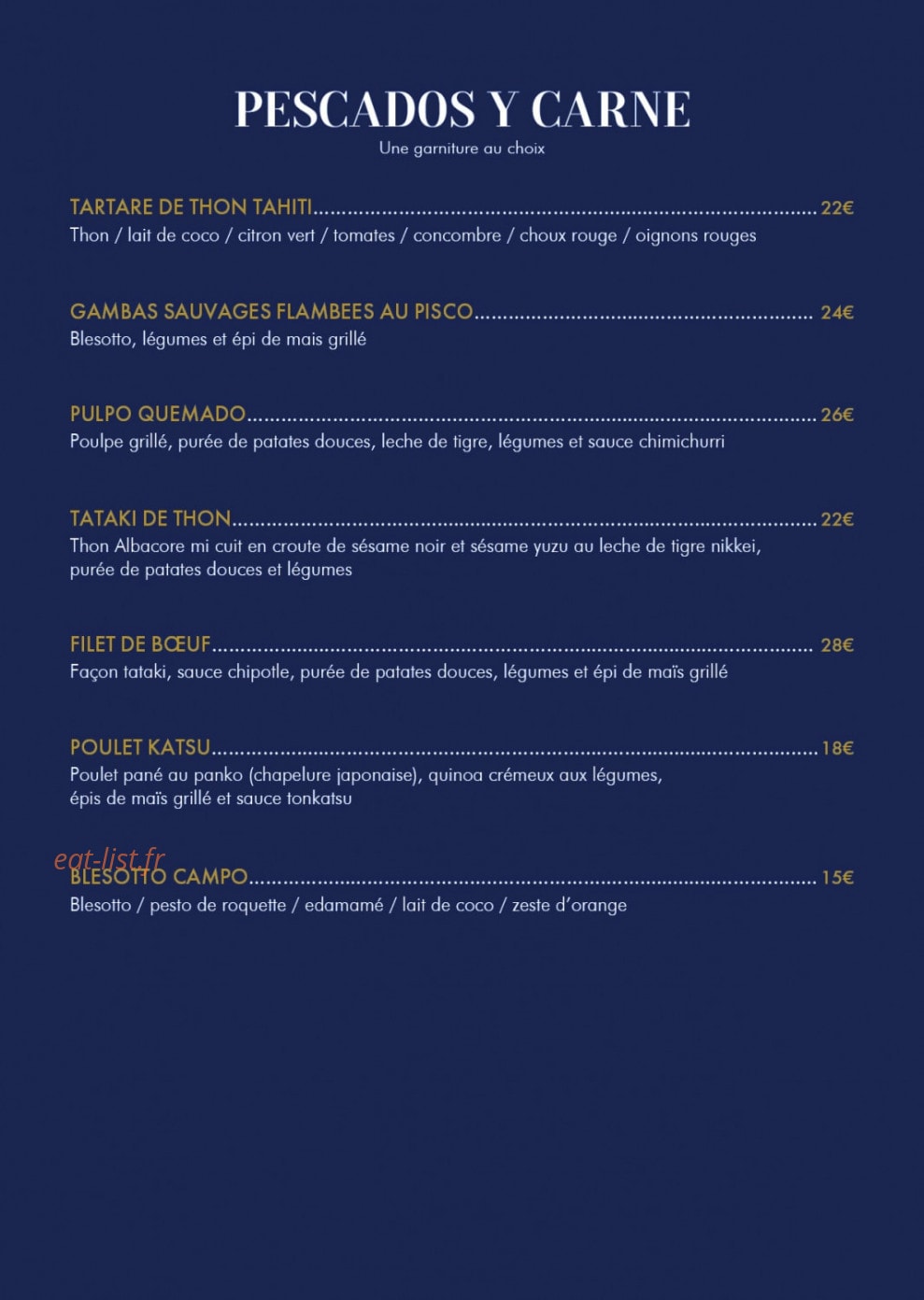 Restaurant Kuzko — carte page 2
