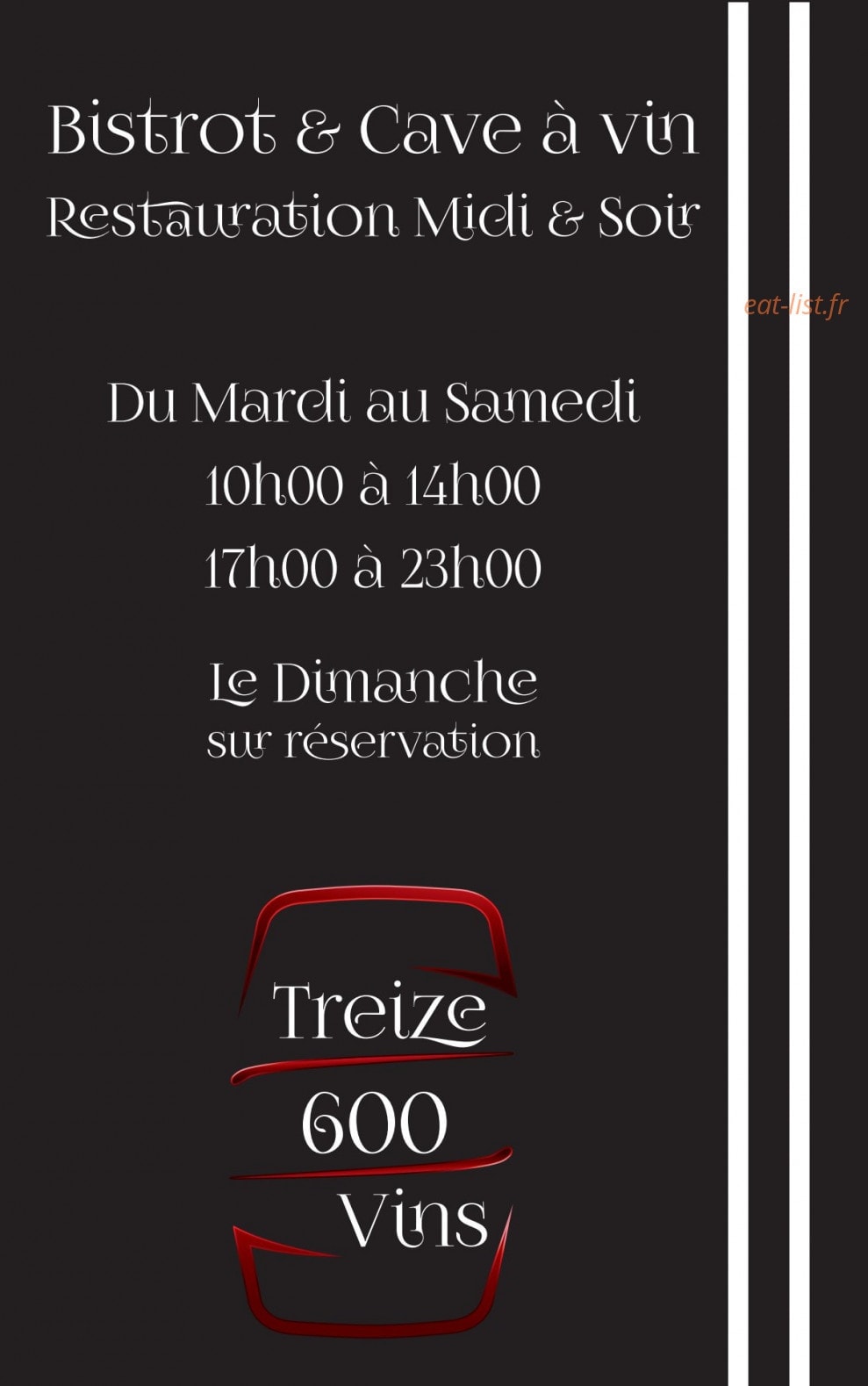 Treize 600 vins — carte page 1