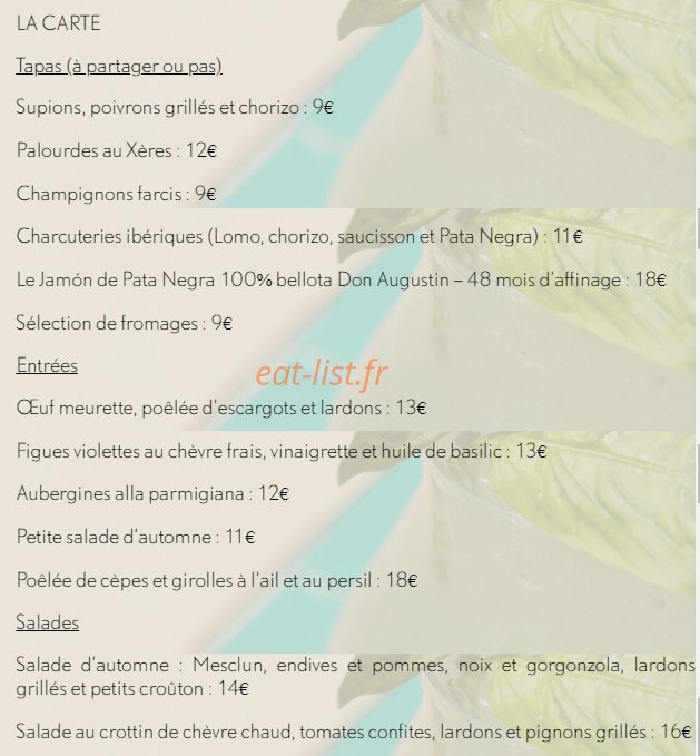 Le Café du Soleil — carte page 2