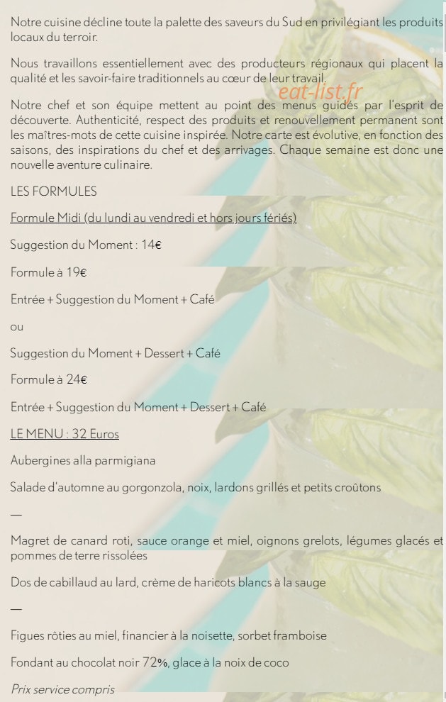 Le Café du Soleil — carte page 1
