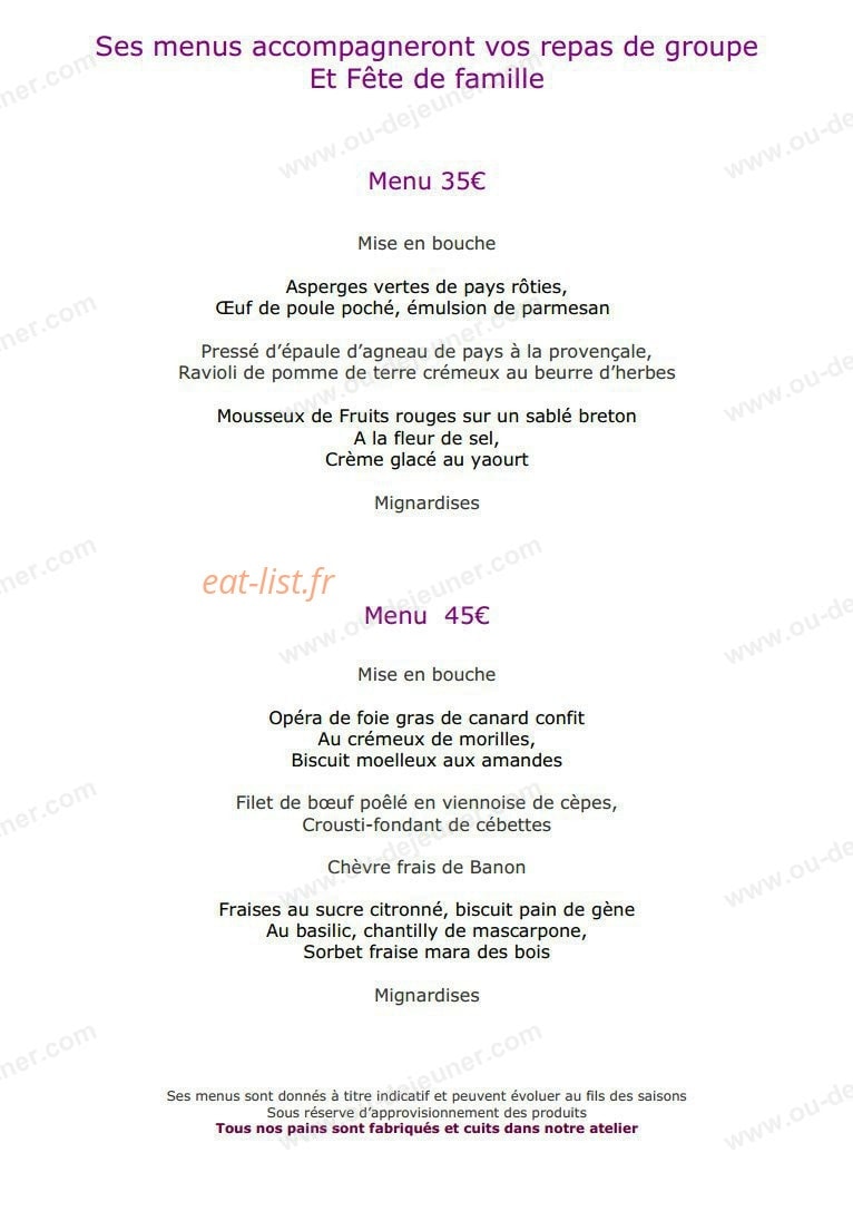 Le Pré Gourmand du Village — carte page 19