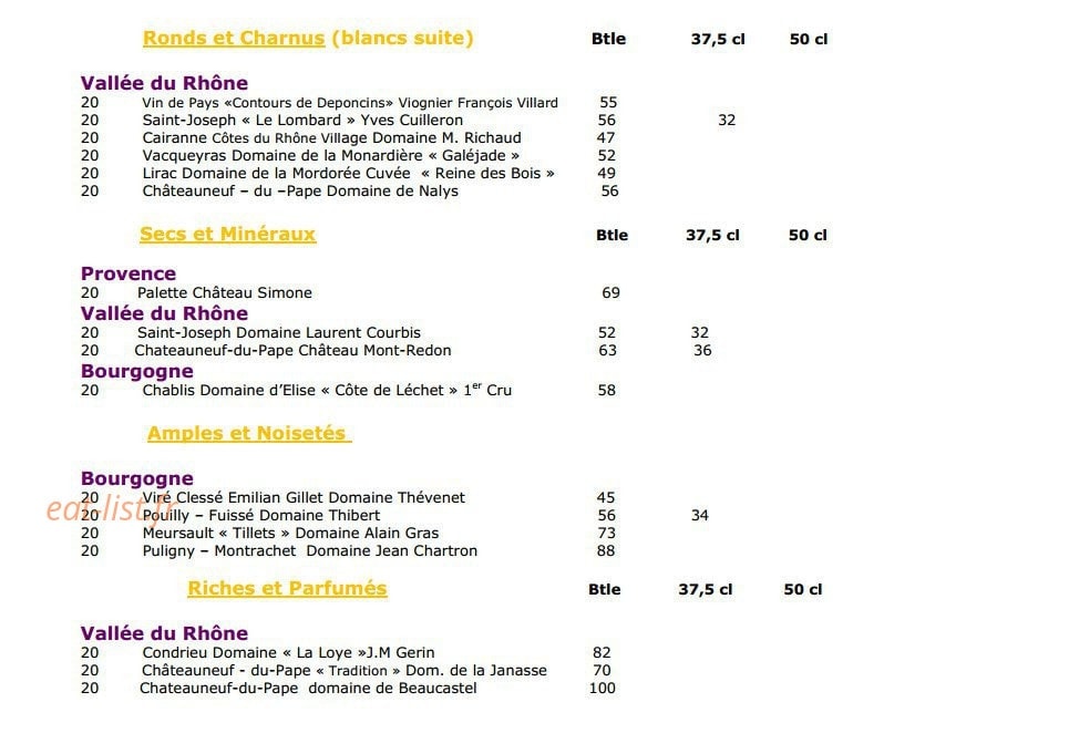 Le Pré Gourmand du Village — carte page 11