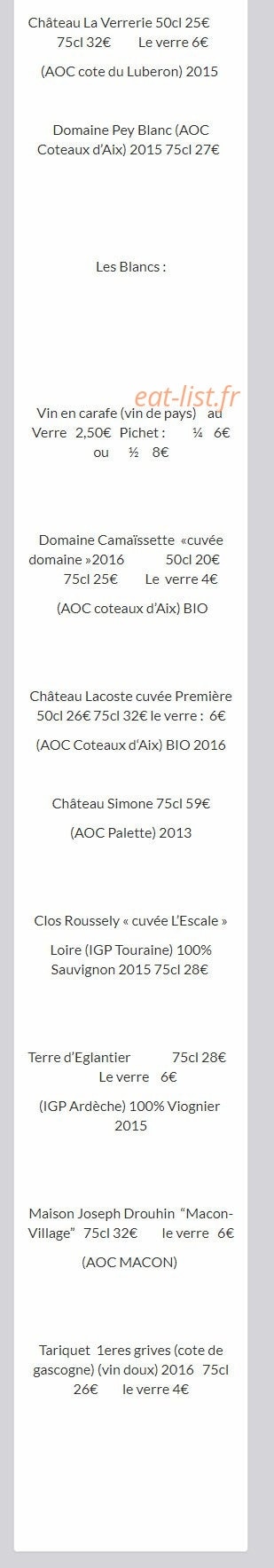 Le Grain De Sel — carte page 10