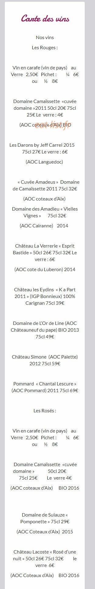 Le Grain De Sel — carte page 9