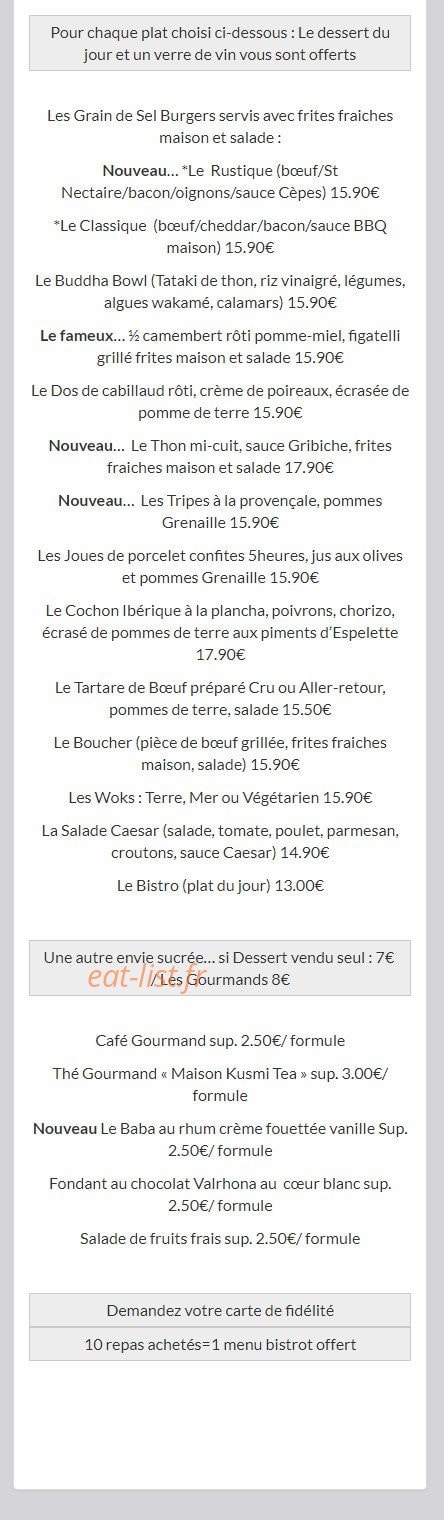 Le Grain De Sel — carte page 2