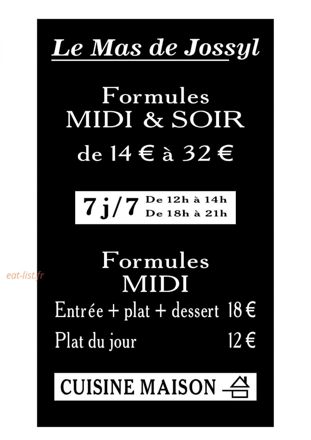 Le Mas de Jossyl — carte page 1