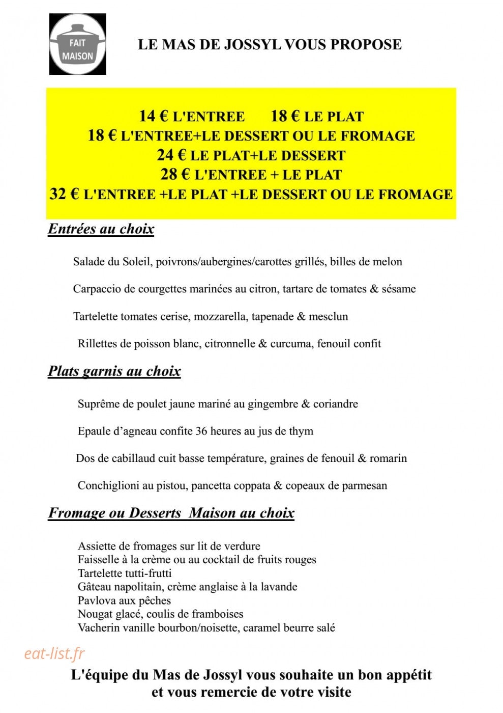 Le Mas de Jossyl — carte page 3
