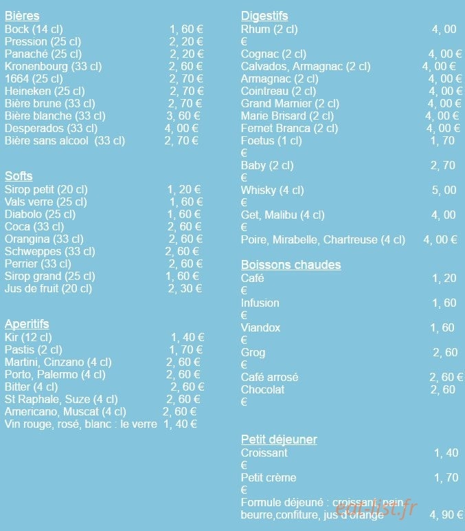 Brasserie le Bellevue — carte page 7
