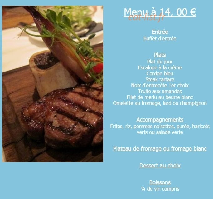 Brasserie le Bellevue — carte page 2