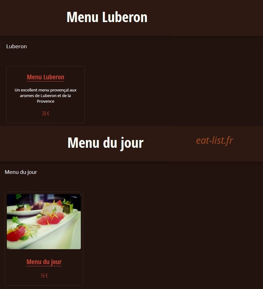 Le Côté Jardin — carte page 5