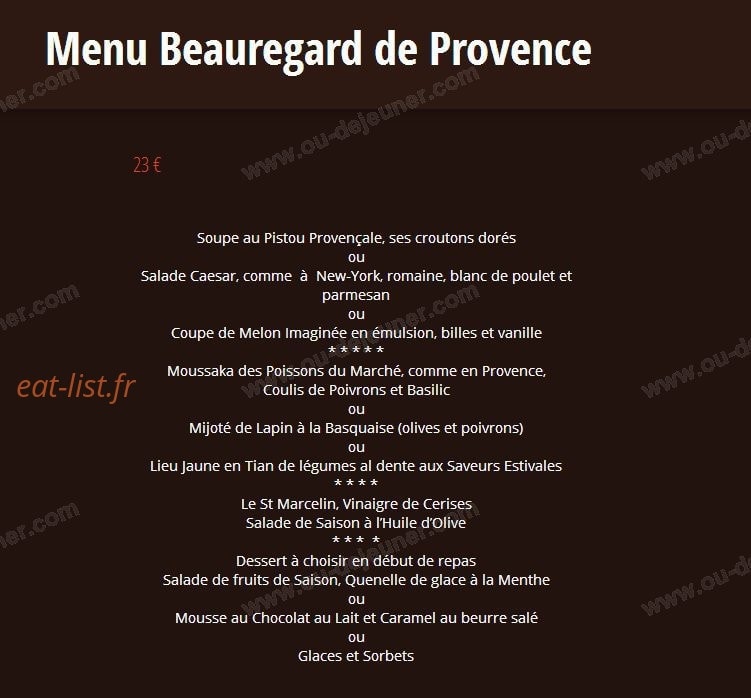 Le Côté Jardin — carte page 1