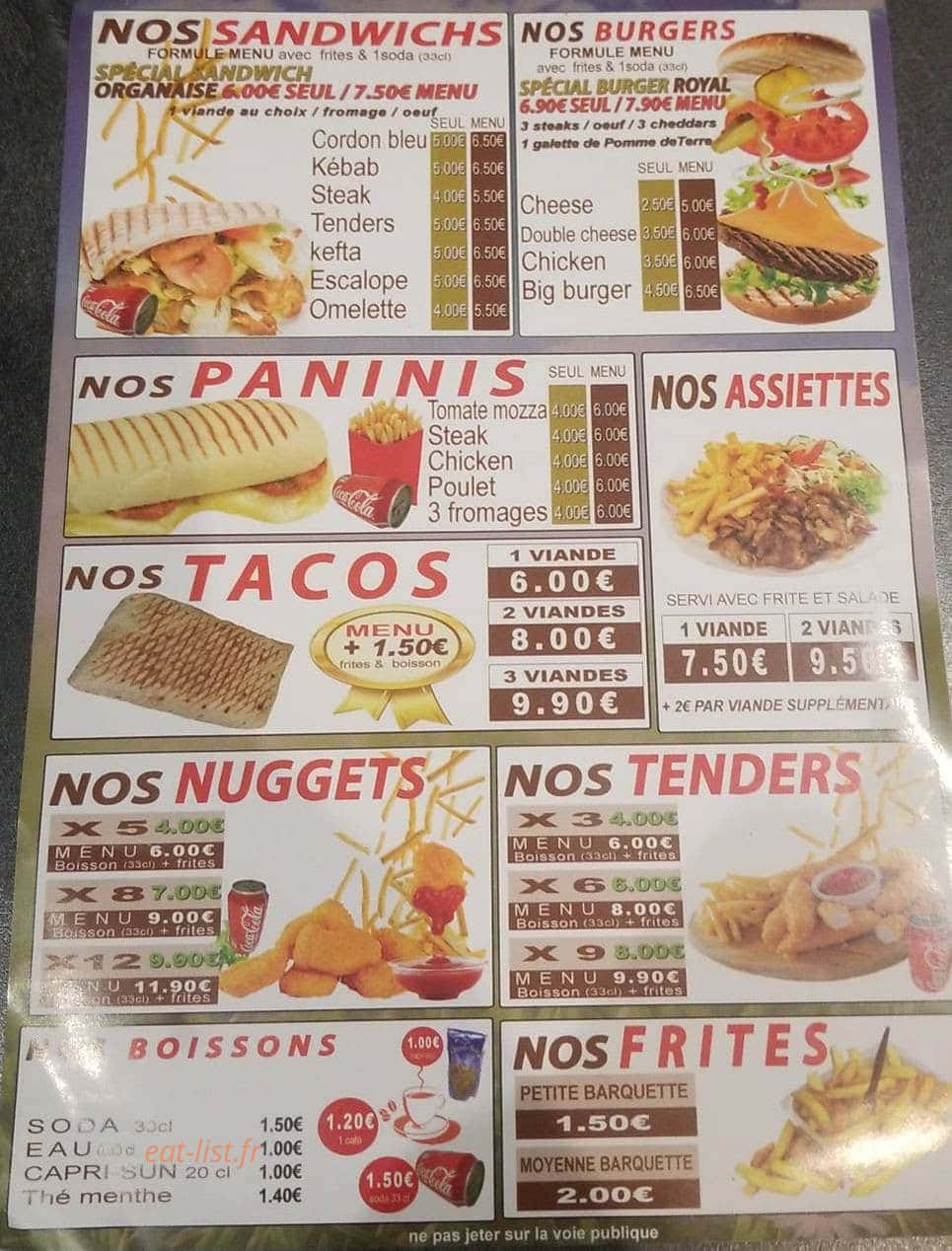 Le Snack Royal — carte page 2
