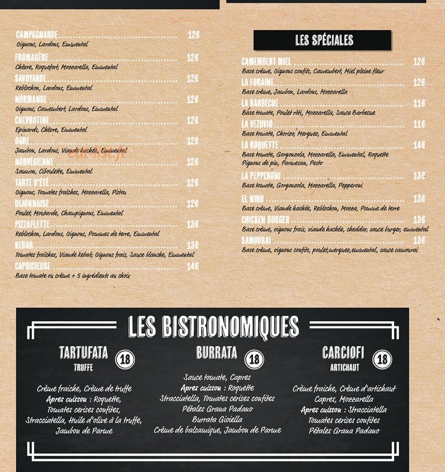 Presto Pizza — carte page 3
