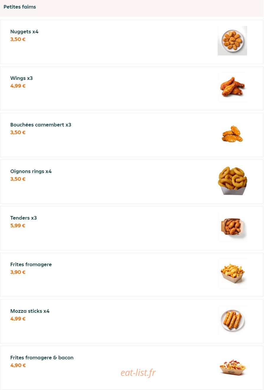Biggy's Burgers — carte page 4