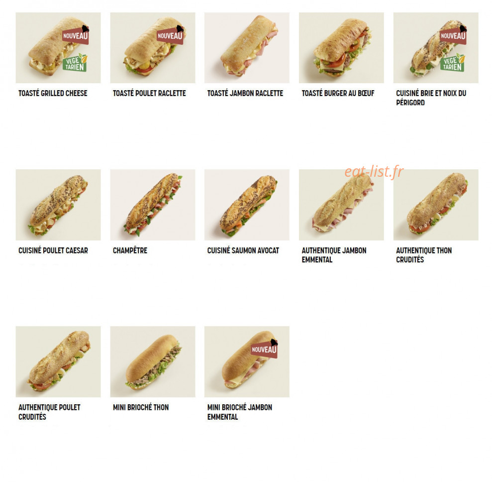 Brioche Dorée — carte page 1