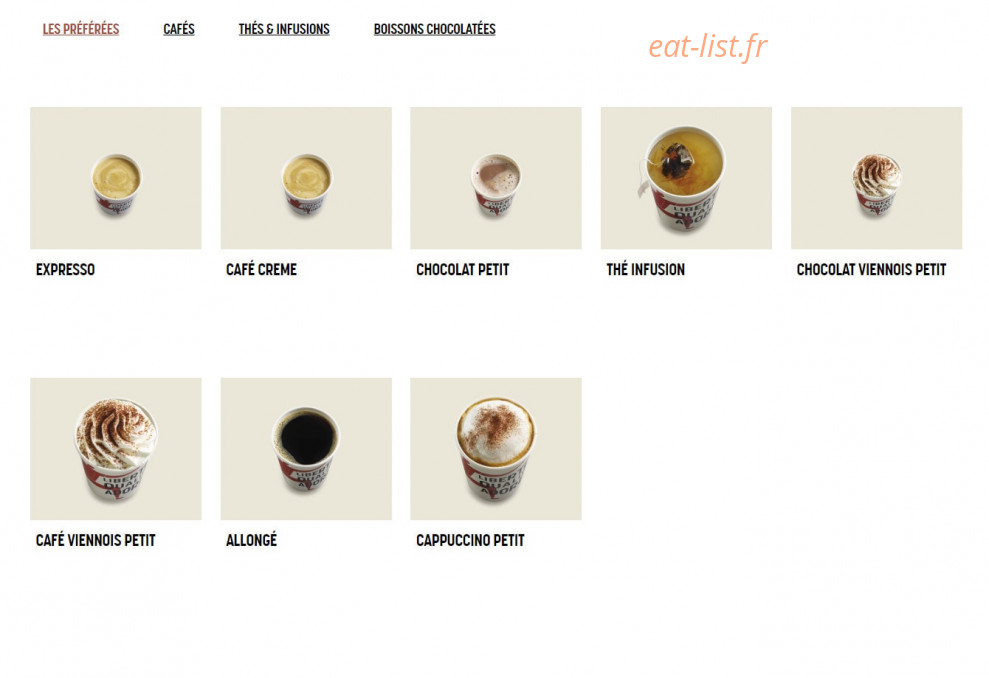 Brioche Dorée — carte page 17
