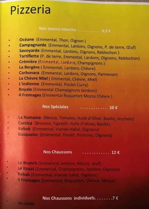 Brunch Pizzeria — carte page 2