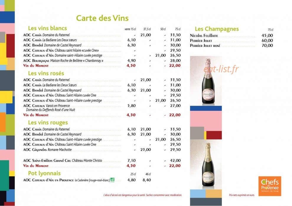 Chefs en Provence — carte page 5