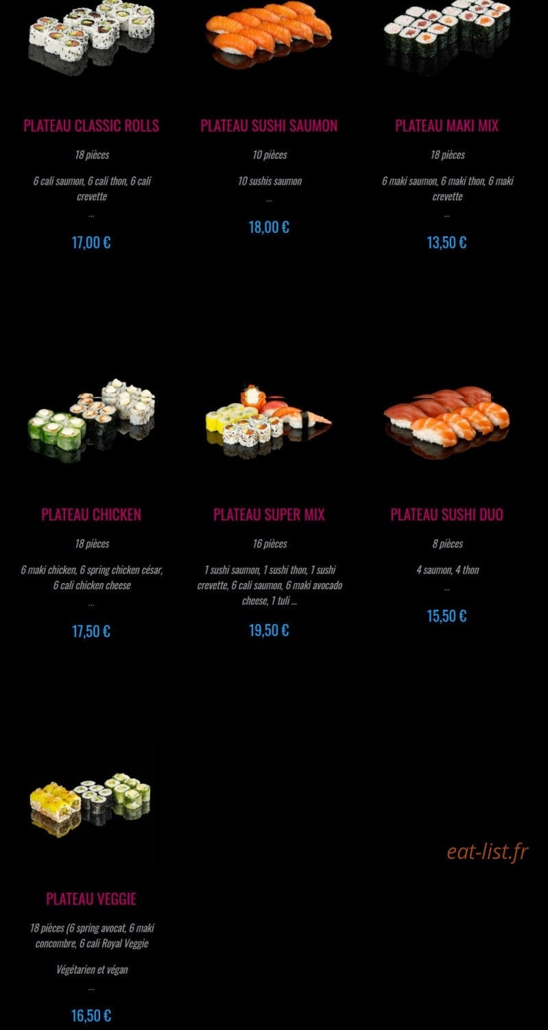 Enjoy Sushi — carte page 1