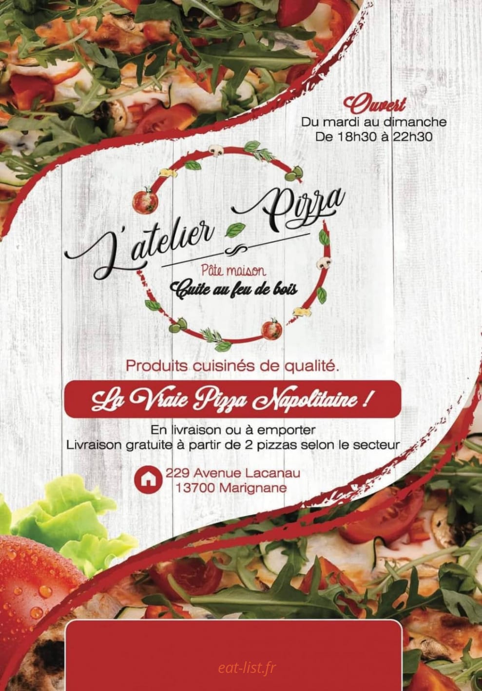 L'atelier pizza — carte page 1