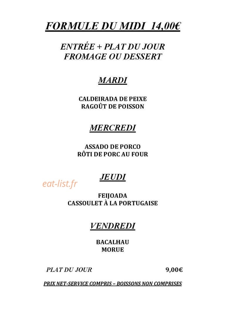 L'Escale Portugaise — carte page 2