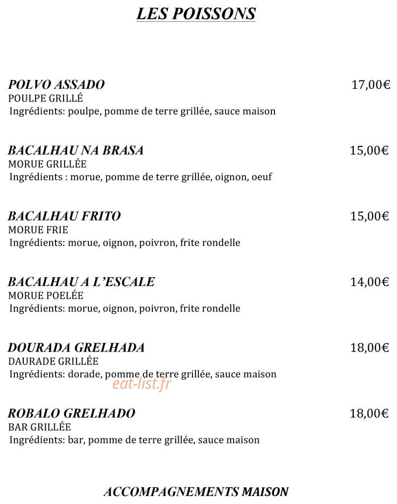 L'Escale Portugaise — carte page 3
