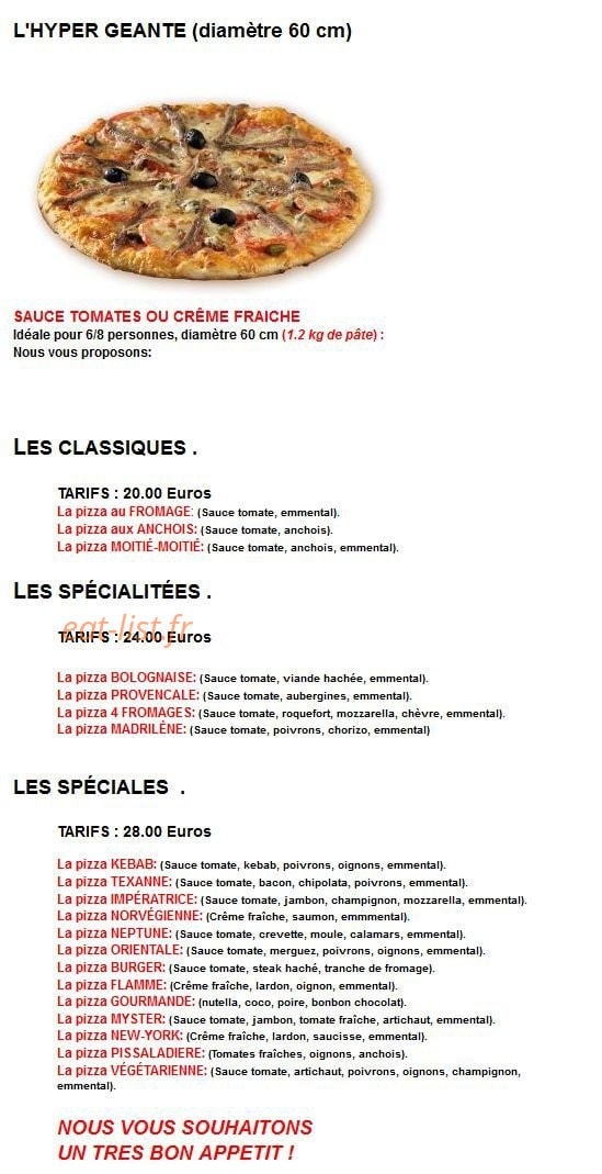 Myster Pizza — carte page 5