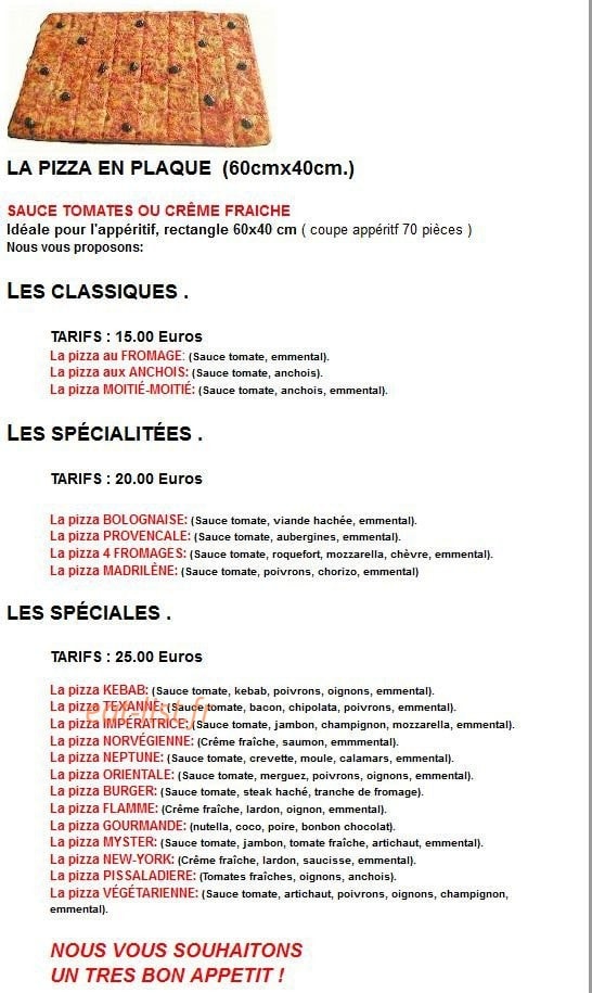 Myster Pizza — carte page 6