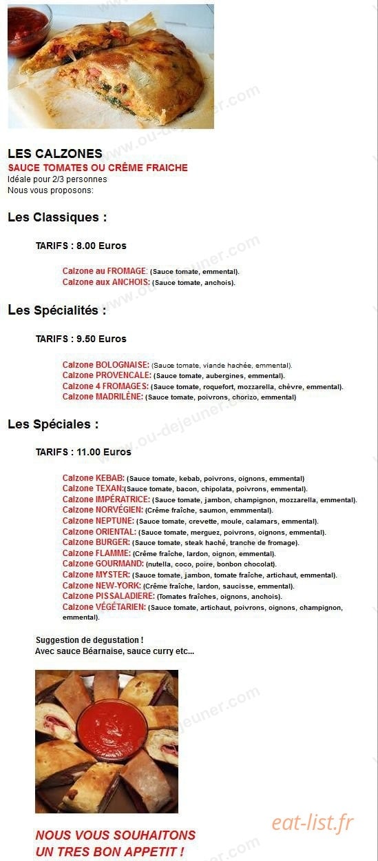 Myster Pizza — carte page 7