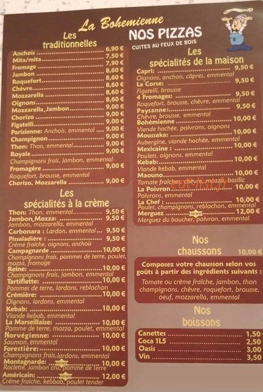 Pizza La Bohemienne — carte page 2