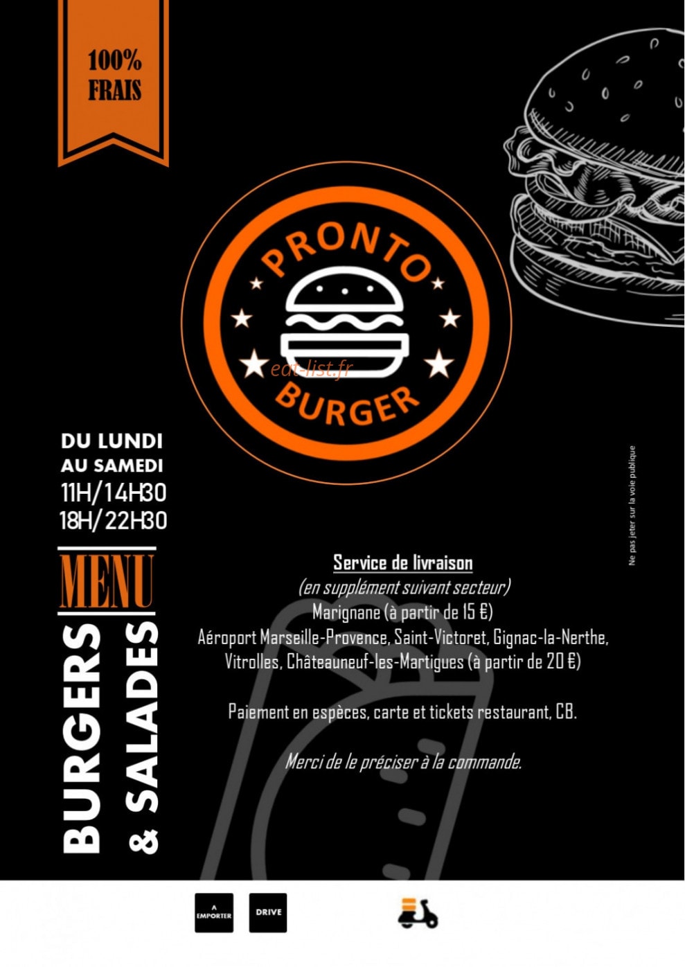 Pronto Burger — carte page 4