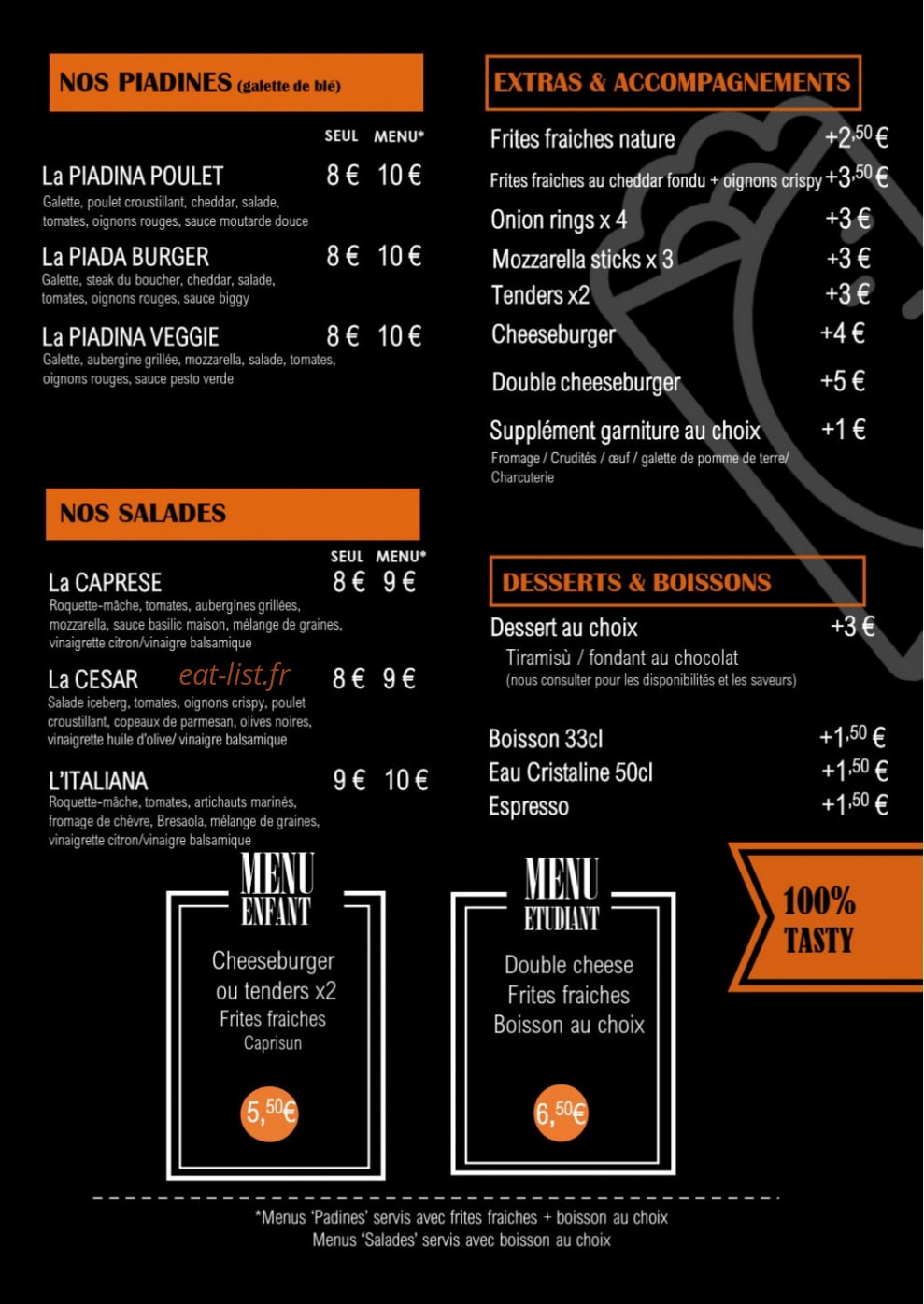 Pronto Burger — carte page 3